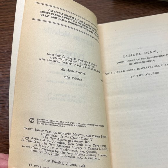 Herman Melville Book Lot Moby Dick Unabridged - Typee 1964 Signet Paperbacks - Picture 13 of 13